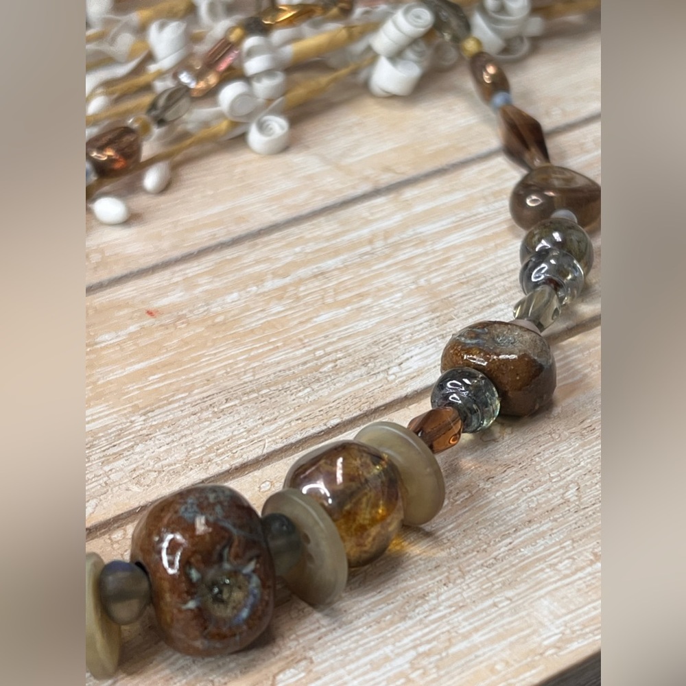 Gorgeous Teresa Goodall stone frosted beads necklace